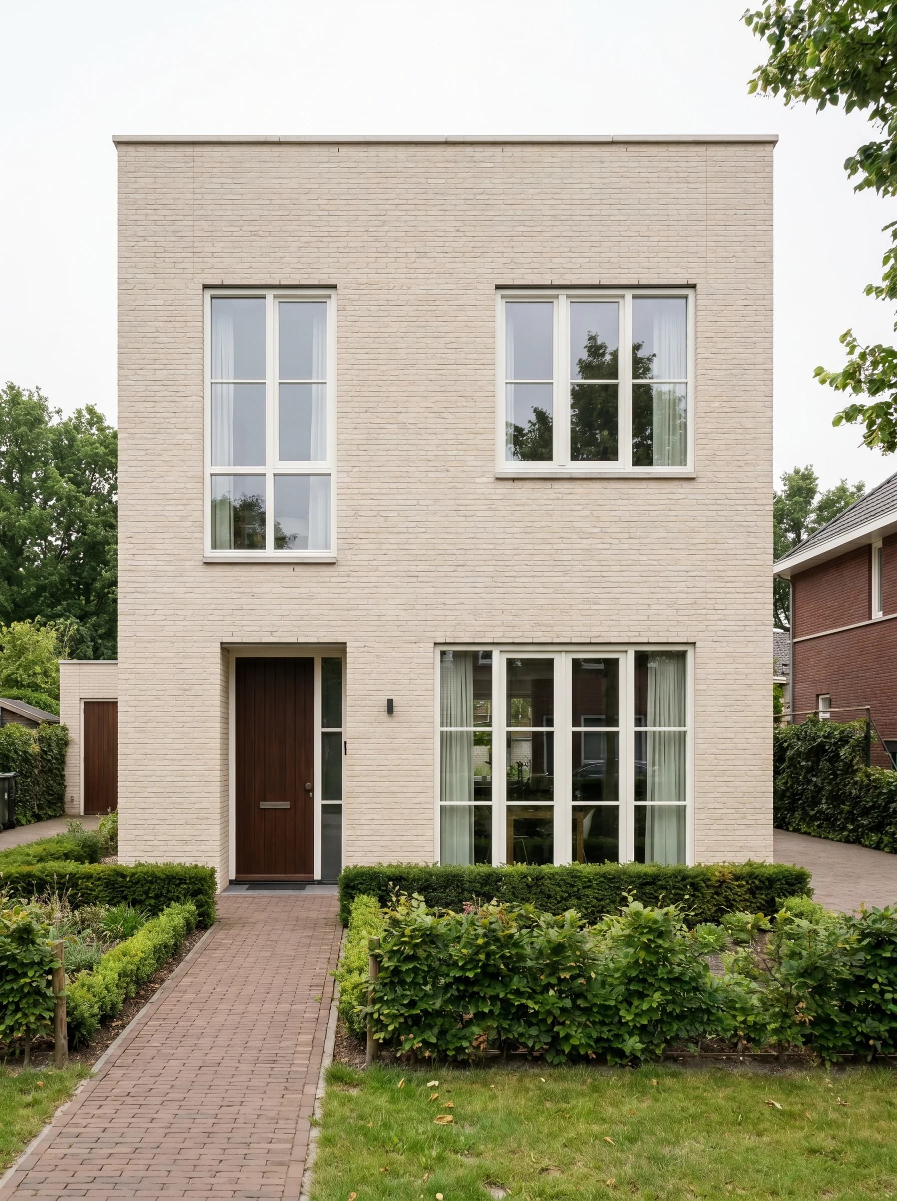Nederlandse woning met schone gevel na nano coating behandeling door PureLayer, blijvende bescherming tegen algen en vocht